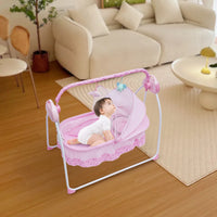 BYMAOCAR Electric Baby Crib Cradle with Bluetooth Auto-Swing