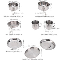 Camping Cookware Set 4–5 Person Stainless Steel Set