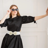 Women’s Large Bowknot Elastic Waist Belt for Dresses