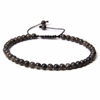 4MM Natural Stone Beaded Bracelet – Adjustable Unisex Quartz