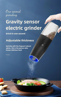 USB Rechargeable Electric Salt and Pepper Grinder Adjustable Coarseness Large Capacity Auto Spices Grinders Kitchen Cooking Tool