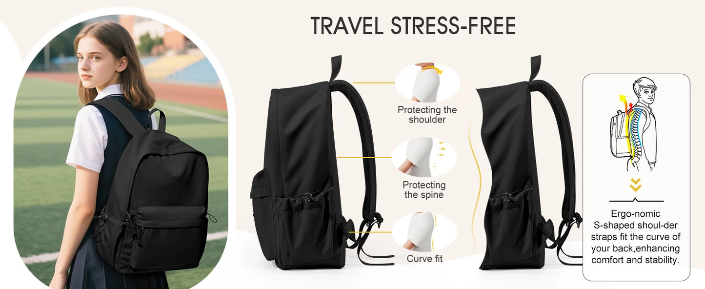 School backpack for Girl, Aesthetic Backpack for Women Cute Bookbag Preppy College Casual Lightweight Laptop Backpack Anti theft