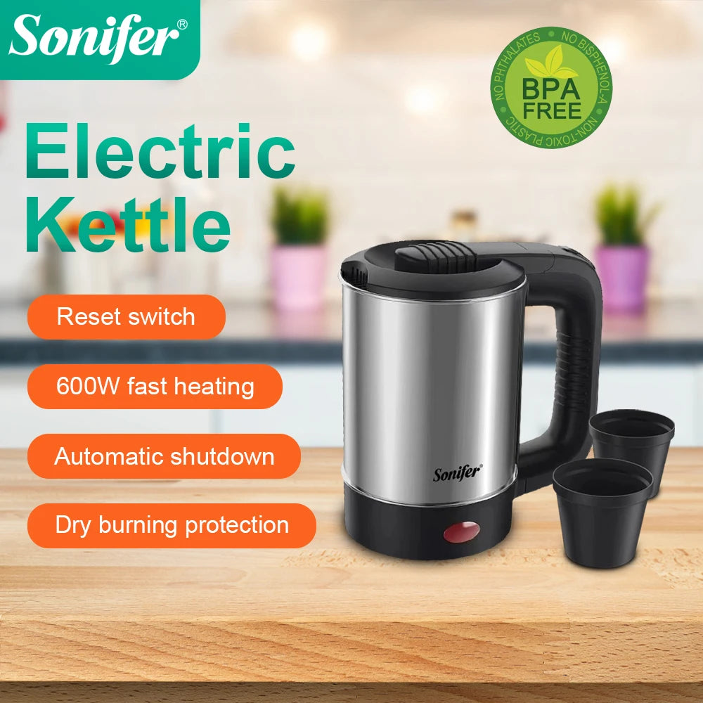 Portable Travel Electric Kettle, Mini Tea/Coffee Pot,Compact & Durable. Perfect for Travel