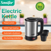 Portable Travel Electric Kettle, Mini Tea/Coffee Pot,Compact & Durable. Perfect for Travel