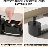4-in-1 Kitchen Soap Dispenser with Sponge & Rag Rack
