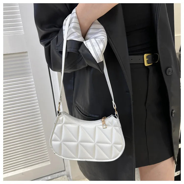 Vintage Fashion Versatile New Women's Bags Solid Rhombic High-End Texture Simple Generous Temperament Crossbody Shoulder