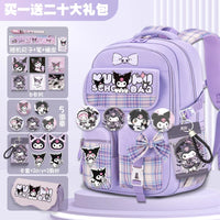 Sanrio Kuromi Schoolbag Girls' new 2024 high-volume spine-protecting light school backpack for grades 3-9