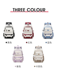 School Bags for High School Girls Fashion Large Capacity Travel Backpack Black and White Lightweight College Student Backpack