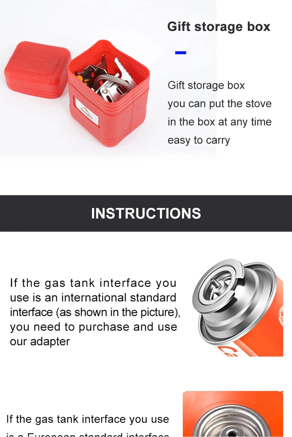KIQUNE Portable Camping Gas Stove 3500W Outdoor Cooking