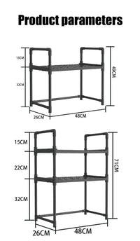 2-Tier Kitchen Microwave & Seasoning Storage Rack