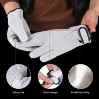 Work Gloves Cowhide Leather Welding Gloves Heat Resistant Security Protection Safety Work Gloves for Welder Cutting Gardening