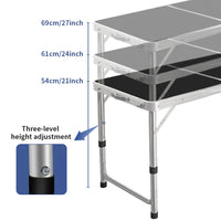 Portable Folding Camping Table with Adjustable Height