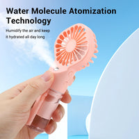 Portable Handheld Mist Fan USB Rechargeable Folding Hand Fan With Water Spray Mist Portable USB Mini Charging Fan Office Fan