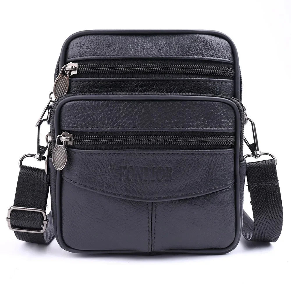 Retro Genuine Leather Men’s Crossbody Shoulder Belt Bag