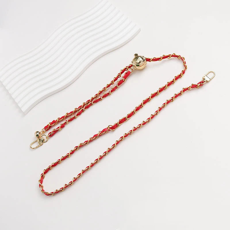 PU Leather Metal Chain Accessories Crossbody Shoulder Portable Wrist Bag Chain Strap Replacement Luggage Accessories Versatile