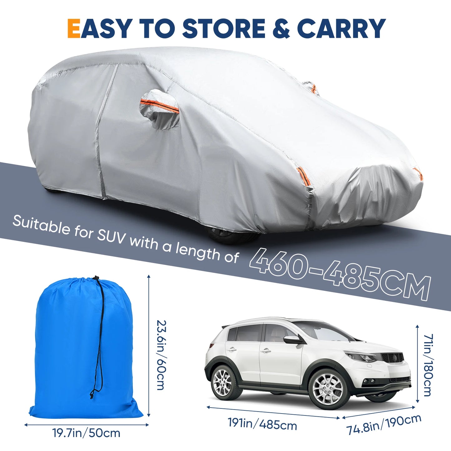Universal Black Car Cover Dust & Sun Protection