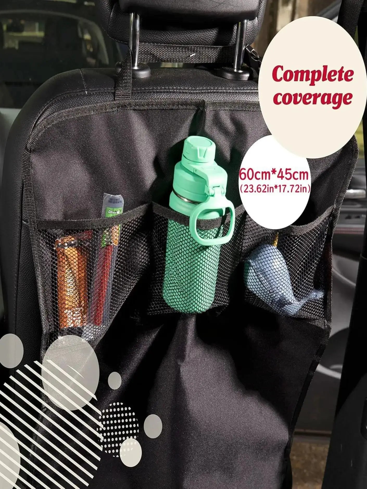 Car Child Seat Kick Pad Backrest Protector & Organizer