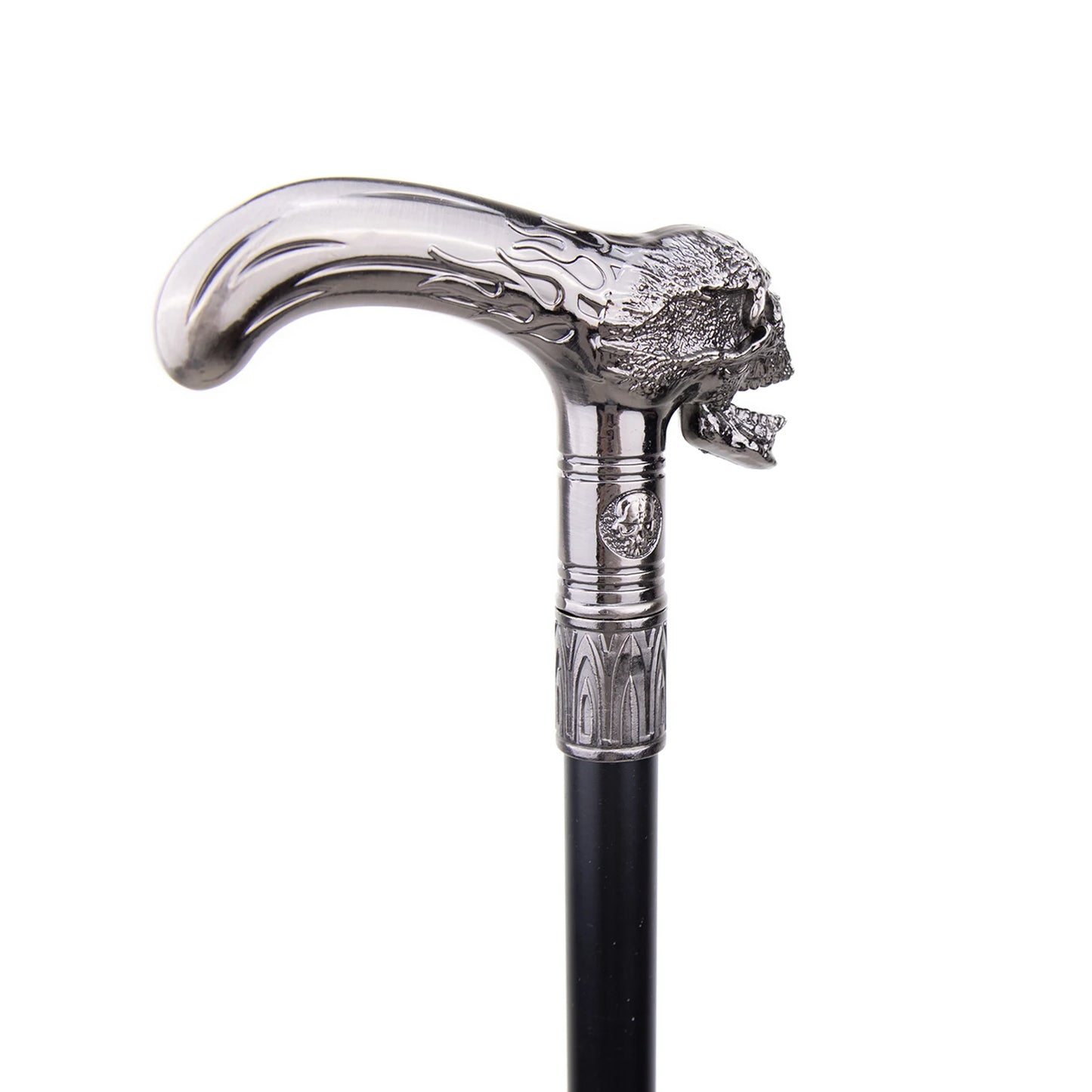 Skull Head Walking Stick with Hidden Plate Self Defense Fashion Cane Plate Cosplay Crosier Stick 93cm