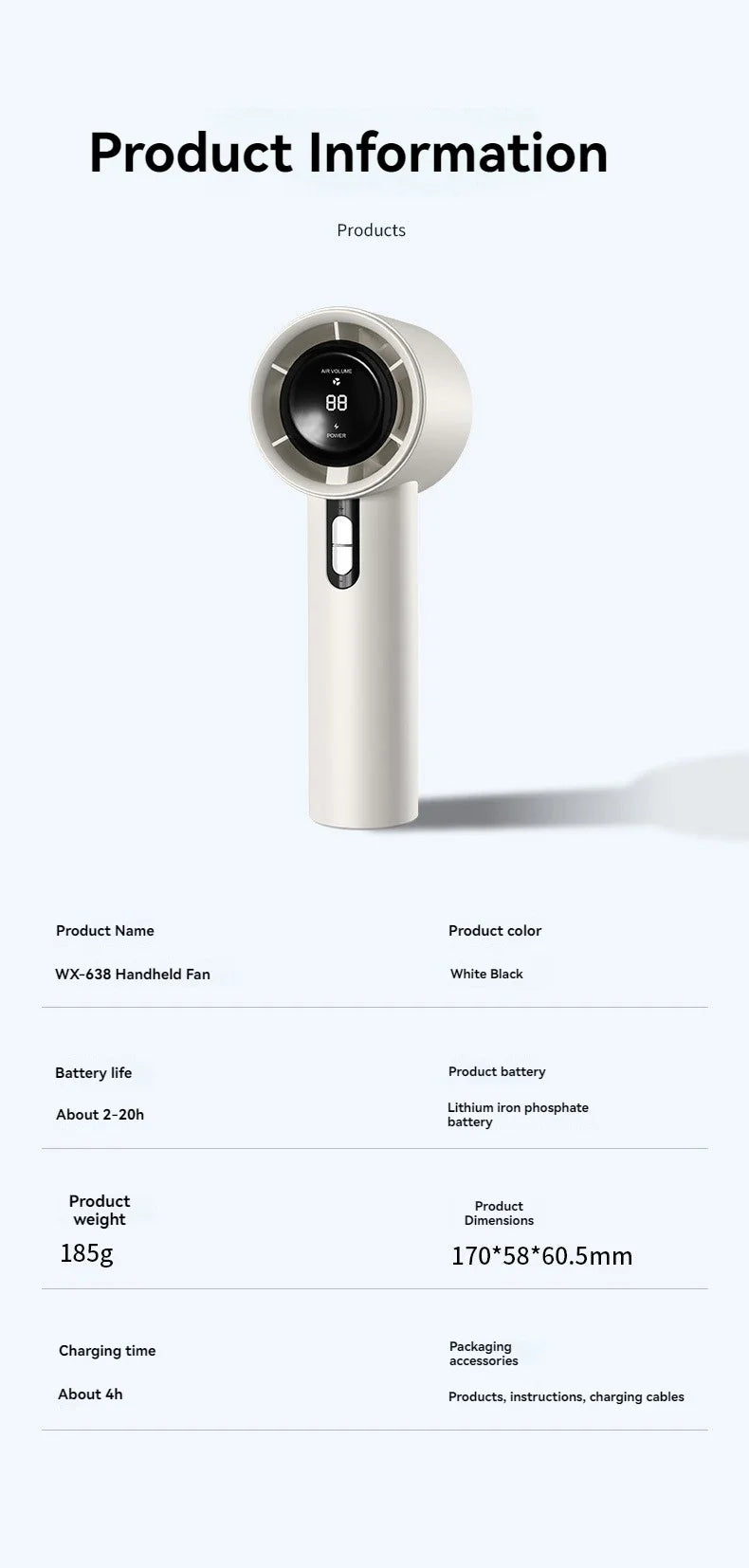 Xiaomi MIJIA Handheld High-speed Fan USB Charge Mini Portable 100 Speed Turbo Violent Small Outdoor Powerful Fan 3000mAh Battery