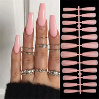 24pcs Ballerina French Press-On Fake Nails – Full Cover Tips