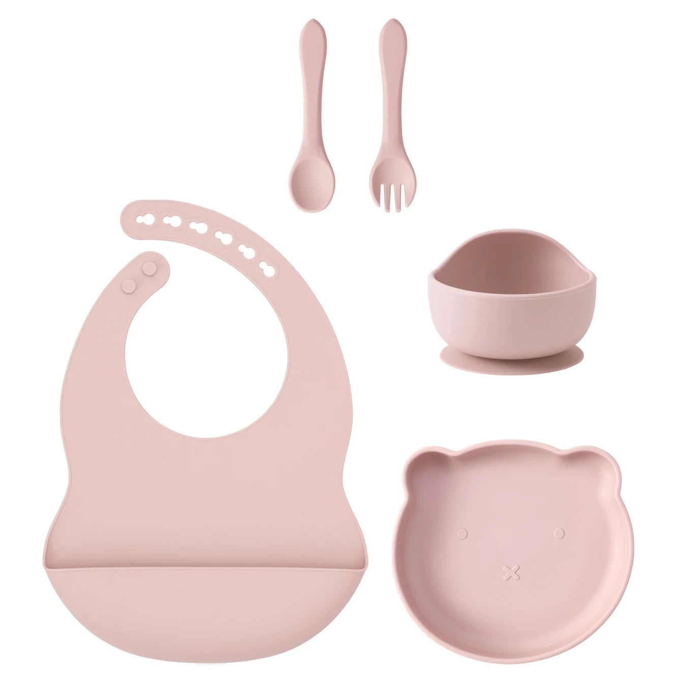 Kids 5PCS Silicone Feeding Set – BPA Free Dinnerware