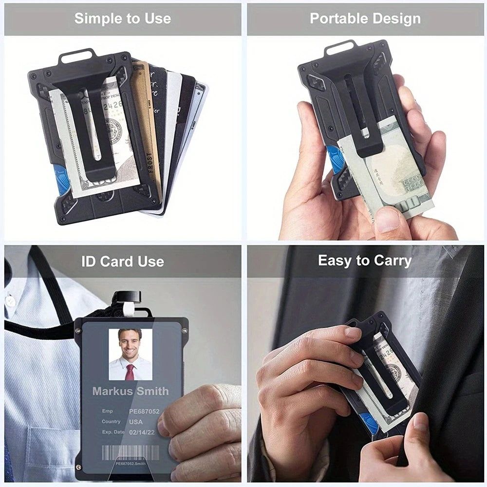 Anti-Theft Aluminum Alloy Work Card & ID Holder