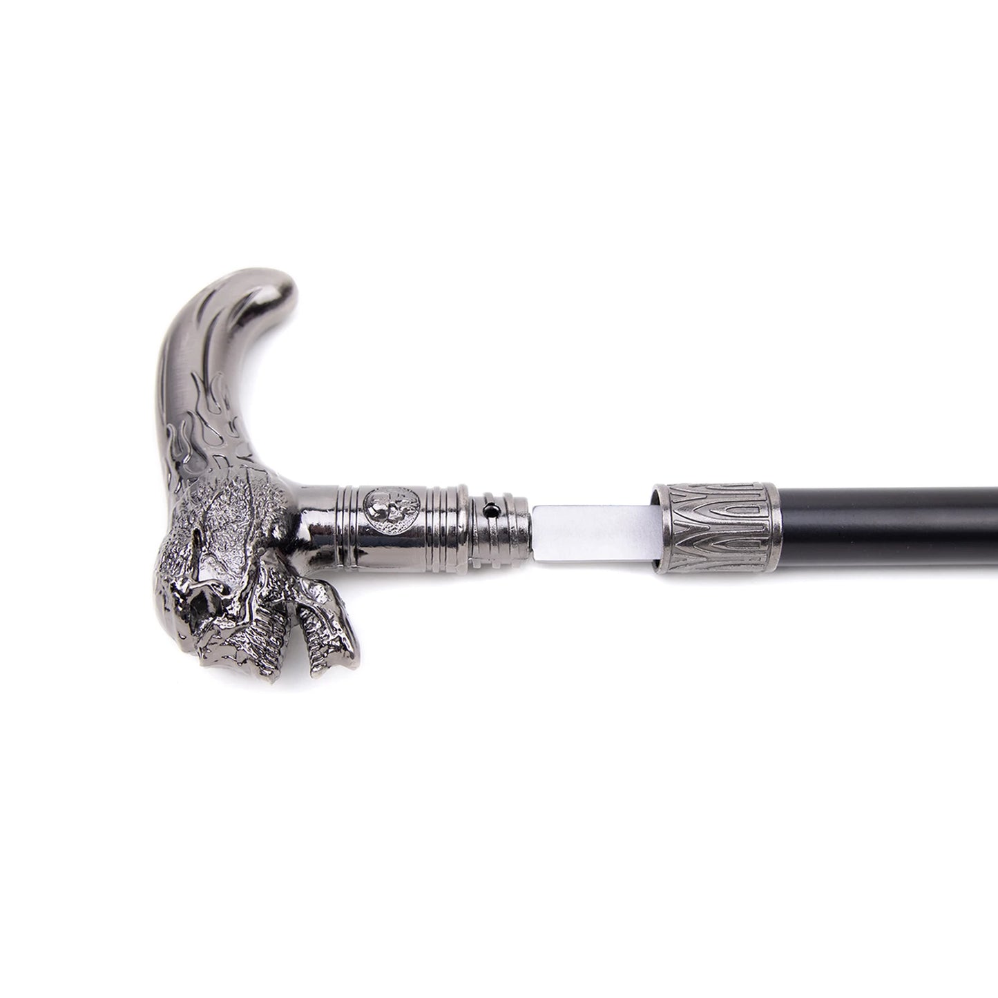 Skull Head Walking Stick with Hidden Plate Self Defense Fashion Cane Plate Cosplay Crosier Stick 93cm