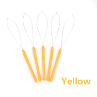 5 PCS Hair Extension Loop Needle Threader Pulling Hook Tool and Bead Device Tool Loop Threader for Hair or Feather Extensions
