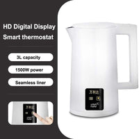 1500W 3L LED Digital Display Stainless Steel Kettle