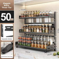 Multi-Layer Kitchen Storage Rack Carbon Steel for Spices and Tools
