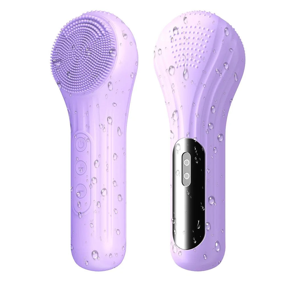 Heated Silicone Facial Cleansing Brush – 5 Speed Rechargeable