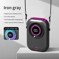 Portable Hanging Neck Fan with LED & 5 Speeds