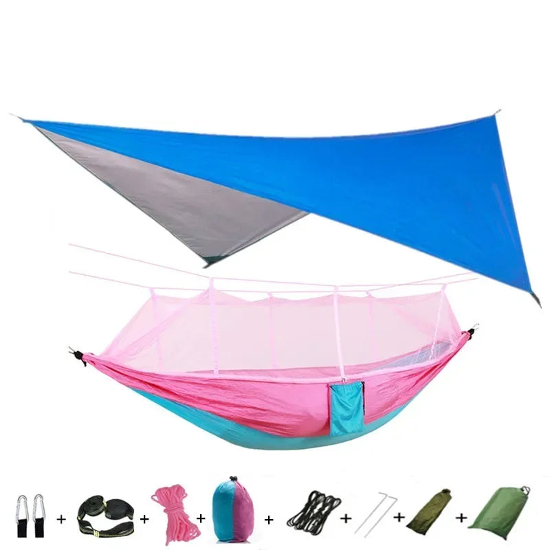 Swallowtail Camping Hammock with Mosquito Net & Rainfly