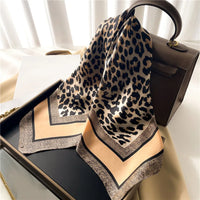 Leopard Print Square Scarf Women’s Silk Style