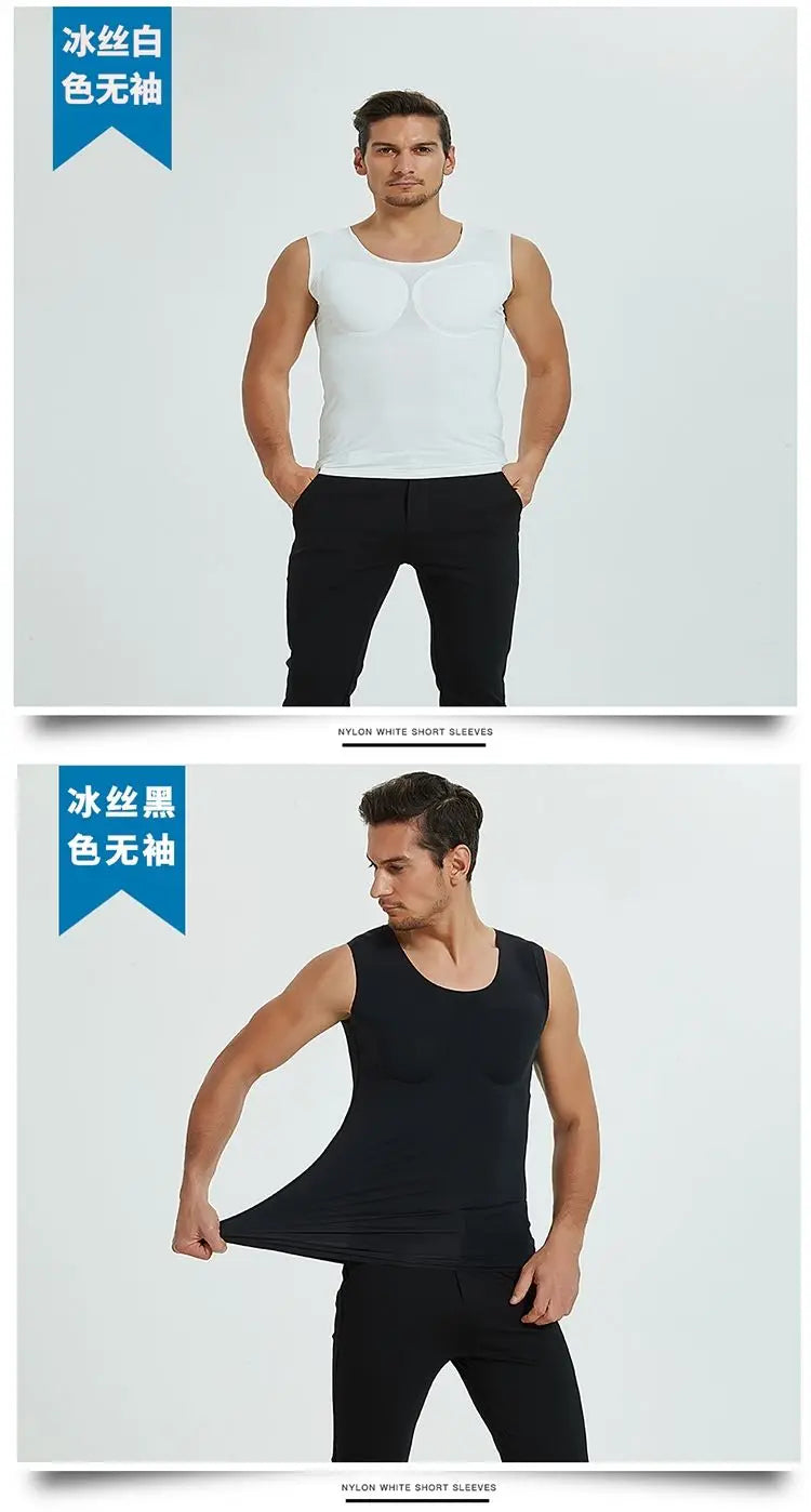 Men’s Fake Muscle Shaper Shirt Cosplay & Fitness Undershirt