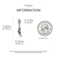 925 Sterling Silver Colorful Koi Pendant Beads Lucky Charm for DIY Bracelets