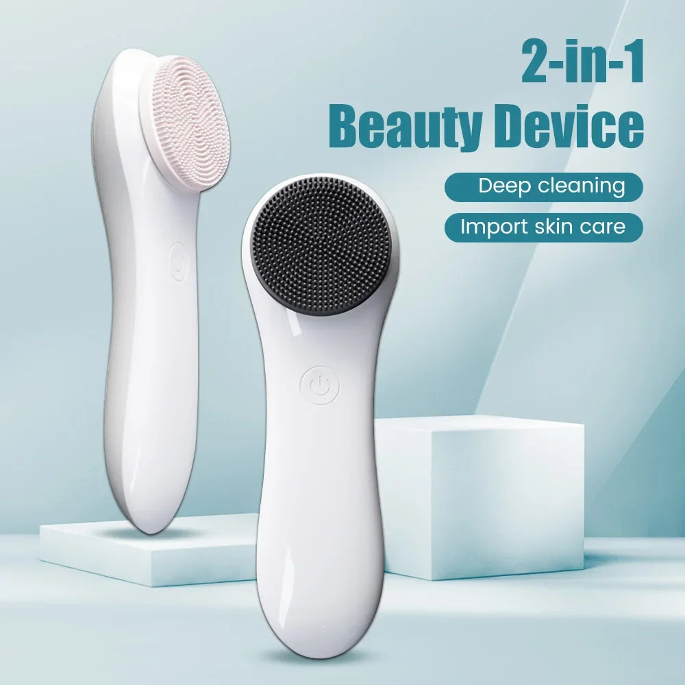 Silicone Facial Cleanser Pore Cleanser Face Massager Deep Electric Cleansing Brush Pore Cleaner Blackhead Remover Skin Beauty