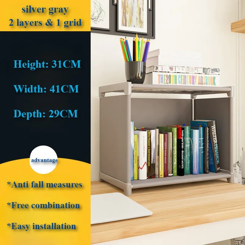 Multi-Layer Bookshelf Storage Rack for Living Room