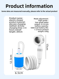 Outdoor Portable Shower Gadget Construction Site Dormitory Camping Simple Mobile Shower Wireless Shower Rechargeable Water Pump