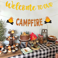 Camping Birthday Flag Party Decoration Banner