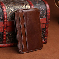 Slim Genuine Leather Mini Wallet – Card & Coin Holder