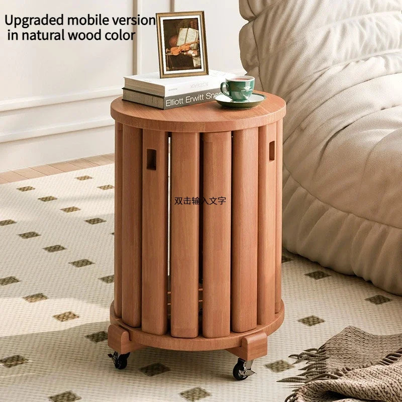 Stackable stool, modern dining table stool, natural wood, new Chinese style solid wood round stool