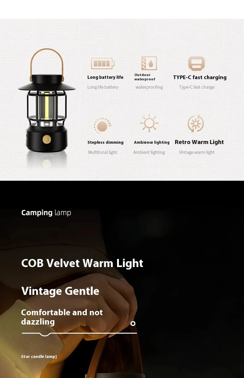 Lohascamping LED Retro Camping Lamp Rechargeable Light