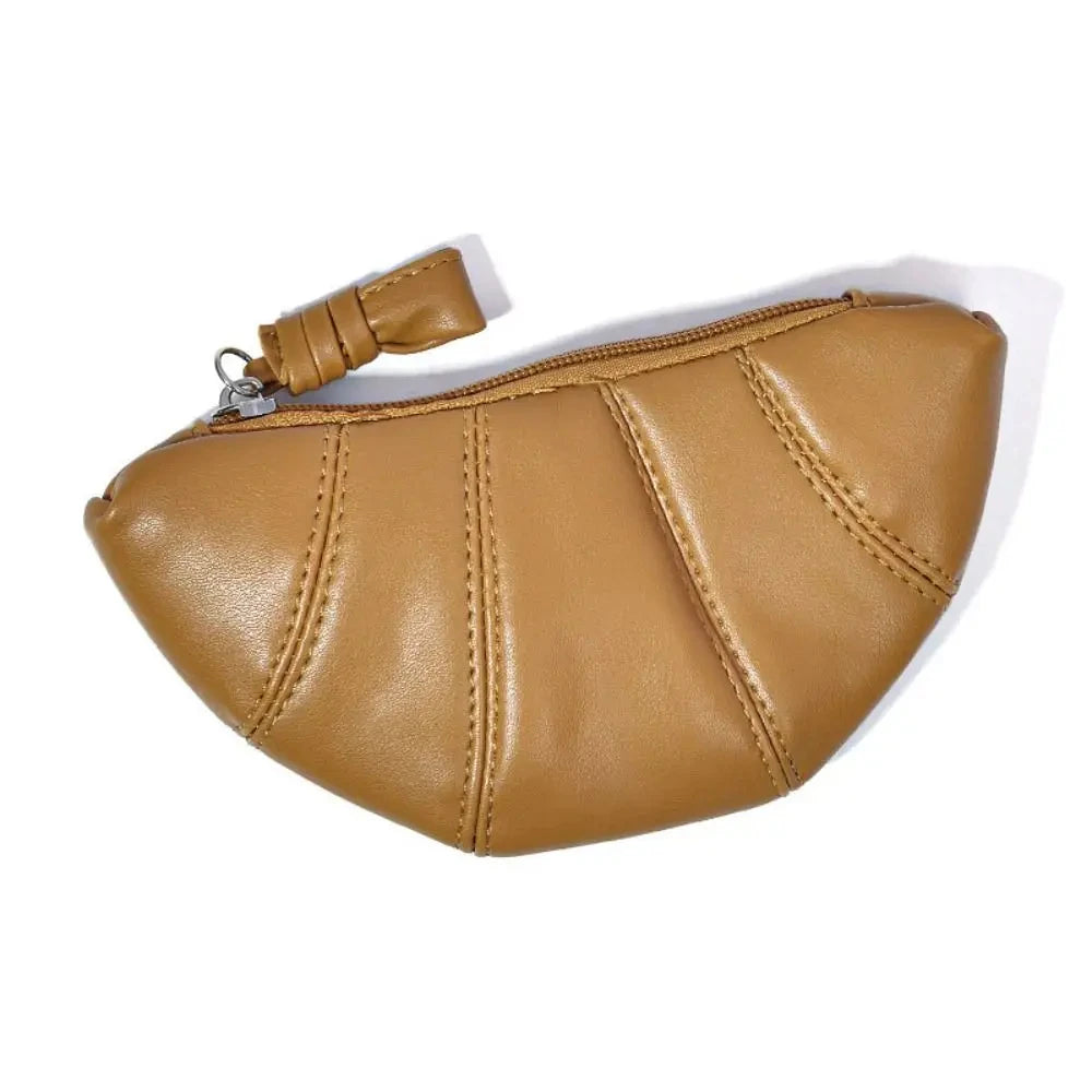 French Croissant Zipper Wallet & Makeup Handbag