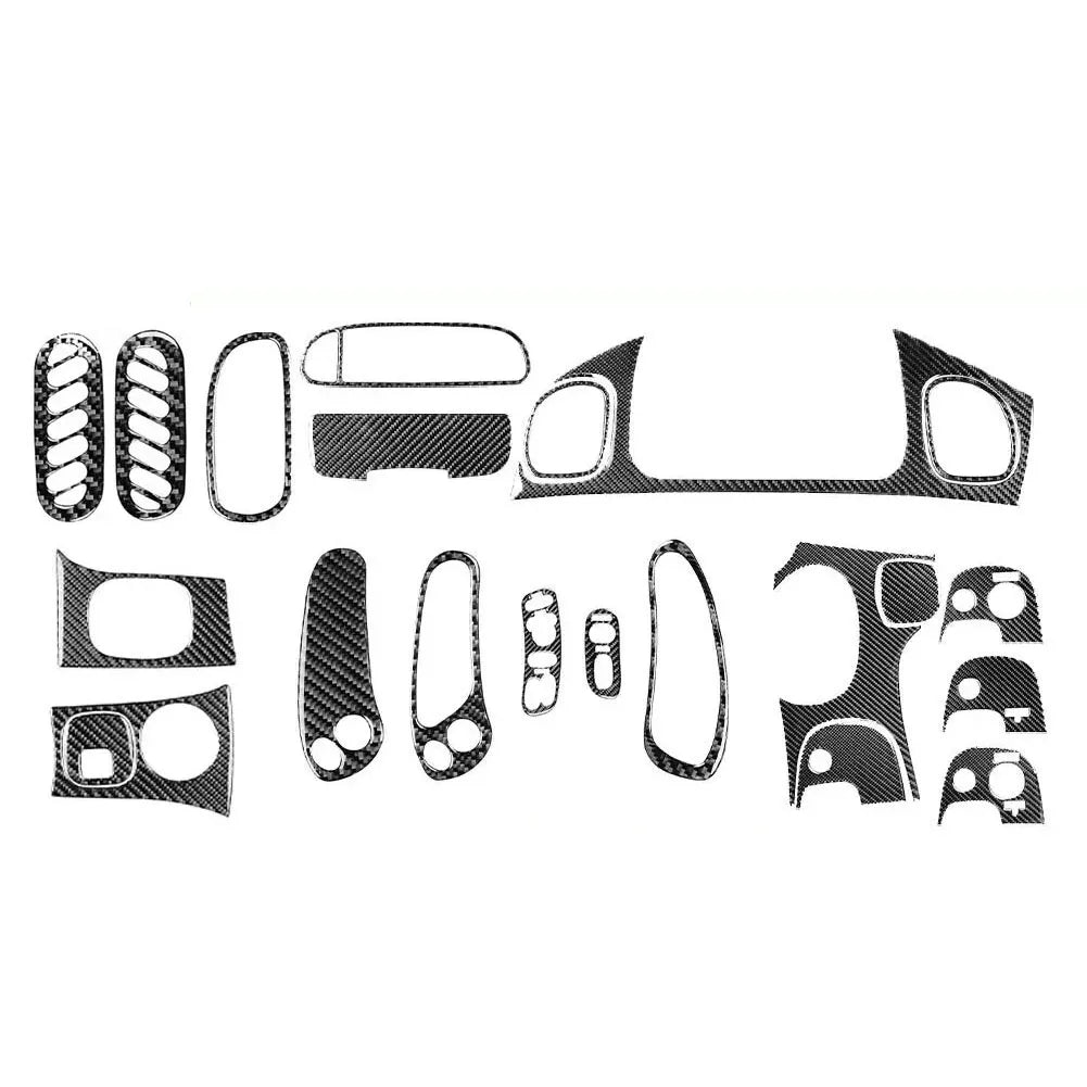 Carbon Fiber Car Trim Cover Black Interior Protection