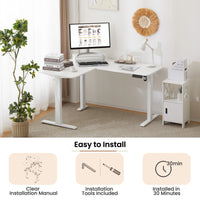 Electric L-Shaped Sit Stand Desk – 140x120cm Adjustable