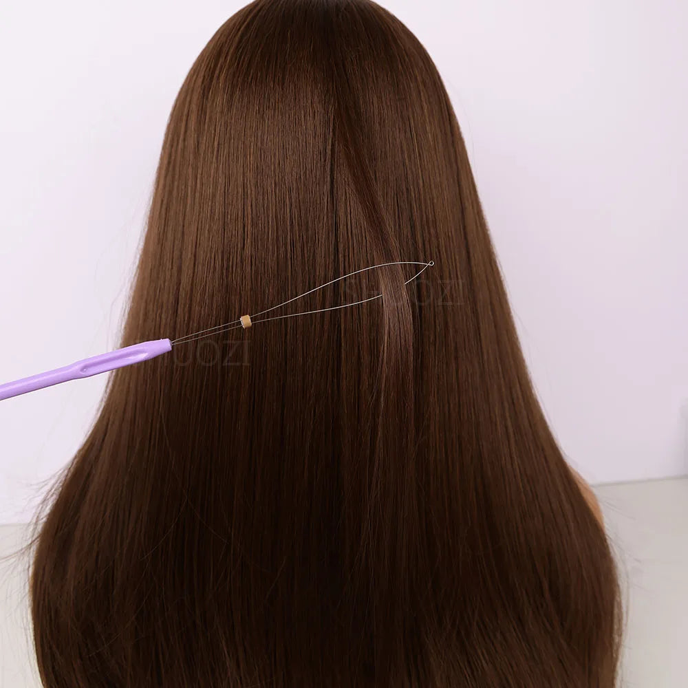5 PCS Hair Extension Loop Needle Threader Pulling Hook Tool and Bead Device Tool Loop Threader for Hair or Feather Extensions