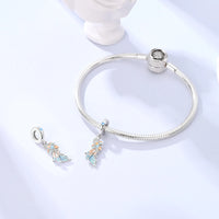 925 Sterling Silver Colorful Koi Pendant Beads Lucky Charm for DIY Bracelets