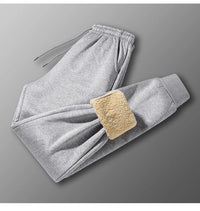 Pants for men in autumn and winter, thickened with fleece for outerwear, casual pants, warm lamb wool sports sweatpants