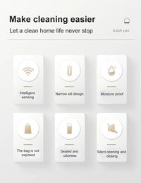 Smart Home Automatic Sensor Trash Can For Kitchen Bathroom Toilet Smart Trash Can Living Room Dustbin Wastebasket Waterproof Bin